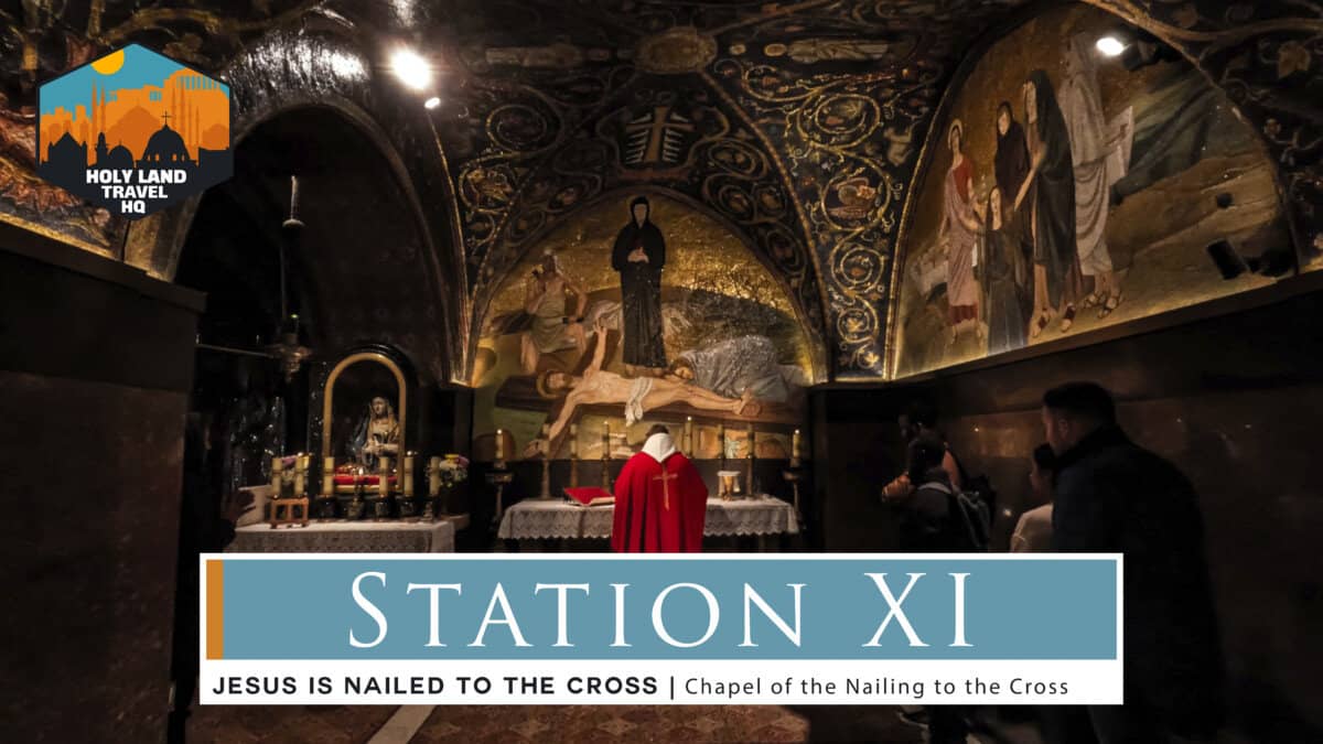 Via Dolorosa Station XI. Jesus is nailed to the Cross.
