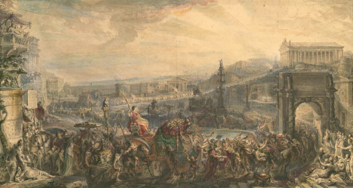 The Triumph of Pompey. By Gabriel de Saint-Aubin. Licensed under Public Domain.